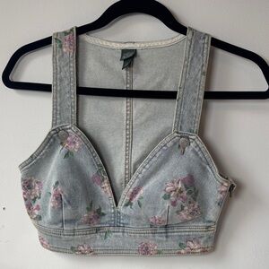 Wild Fable Floral Denim Tank Top